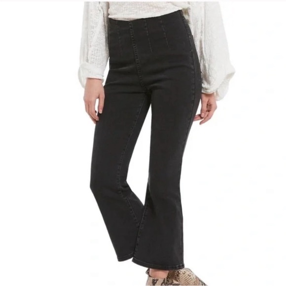 Free People Denim - Free People Ultra High Pull On Crop Boot Jeans Size 28